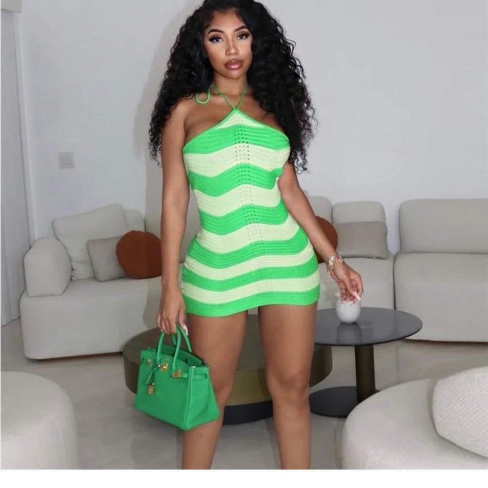 Green Dress with green hat